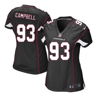 Women's Arizona Cardinals #93 Calais Campbell Nike game Black Alternate Jersey