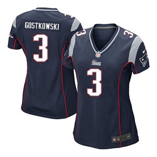Women's New England Patriots #3 Stephen Gostkowski Blue NFL Nike Game Jersey