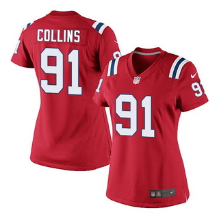 Womens New England Patriots #91 Jamie Collins Red Alternate NFL Nike game Jersey