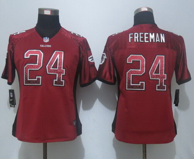 Women's Atlanta Falcons #24 Devonta Freeman Red Drift Fashion NFL Nike Jersey