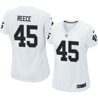 Women's Oakland Raiders #45 Marcel Reece Limited White Road Nike Jersey