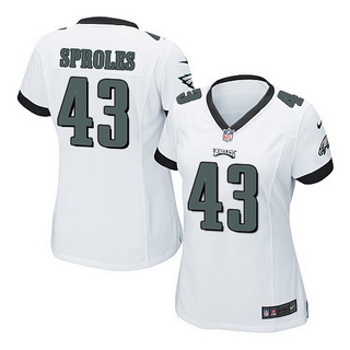 Women's Philadelphia Eagles #43 Darren Sproles Nike White Game Jersey