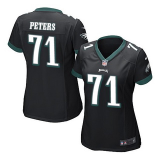 Women's Philadelphia Eagles #71 Jason Peters Black NFL Nike Game Jersey