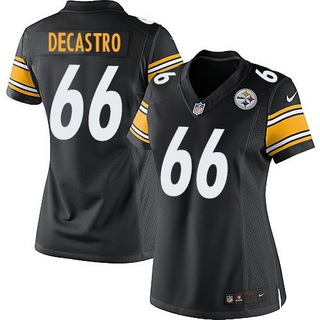 Women's Pittsburgh Steelers #66 David DeCastro Black Nike Game Jersey