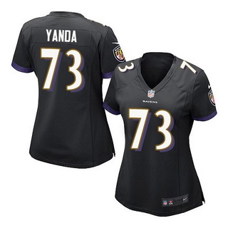 Women's Baltimore Ravens #73 Marshal Yanda Nike Game Black Jersey