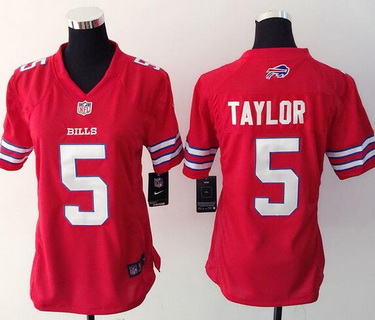 Women's Buffalo Bills #5 Tyrod Taylor Nike Red Color Rush 2015 NFL Game Jersey