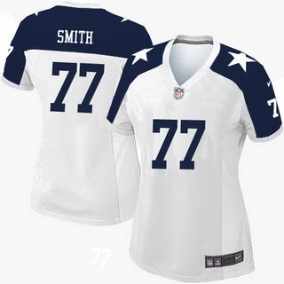 Women's Dallas Cowboys #77 Tyron Smith NFL Alternate White Game Jersey