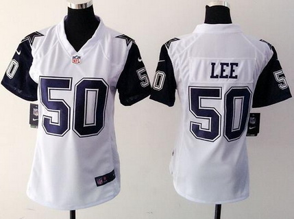 Women's Dallas Cowboys #50 Sean Lee Nike White Color Rush 2015 NFL Game Jersey