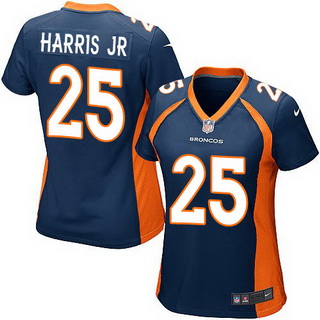 Women's Denver Broncos #25 Chris Harris Jr. Alternate Blue NFL Nike Game Jersey