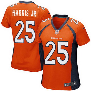 Women's Denver Broncos #25 Chris Harris Jr. Orange Team Color NFL Nike Game Jersey