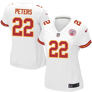 Women's Kansas City Chiefs #22 Marcus Peters White Nike Game Jersey