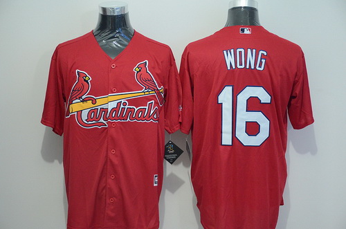 Men's St. Louis Cardinals #16 Kolten Wong Red 2015 MLB Cool Base Jersey