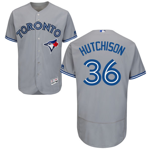 Men's Toronto Blue Jays #36 Drew Hutchison Gray Road 2016 Flexbase Majestic Baseball Jersey