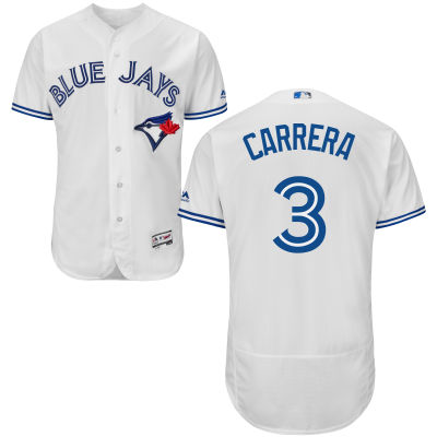 Men's Toronto Blue Jays #3 Ezequiel Carrera White Home 2016 Flexbase Majestic Baseball Jersey