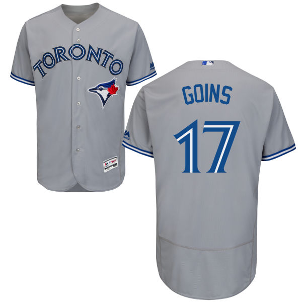 Men's Toronto Blue Jays #17 Ryan Goins Gray Road 2016 Flexbase Majestic Baseball Jersey
