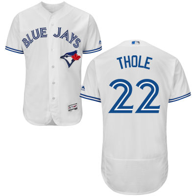 Men's Toronto Blue Jays #22 Josh Thole White Home 2016 Flexbase Majestic Baseball Jersey