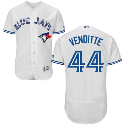 Men's Toronto Blue Jays #44 Pat Venditte White Home 2016 Flexbase Majestic Baseball Jersey