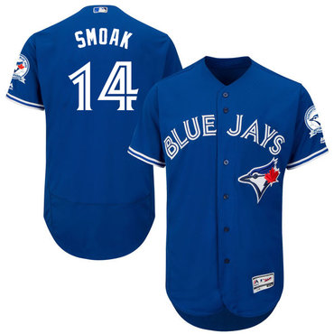 Men's Toronto Blue Jays #14 Justin Smoak Royal Blue 2016 Flexbase Majestic Baseball Jersey