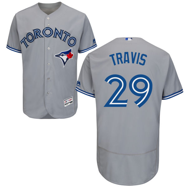 Men's Toronto Blue Jays #29 Devon Travis Gray Road 2016 Flexbase Majestic Baseball Jersey
