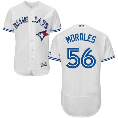 Men's Toronto Blue Jays #56 Franklin Morales White Home 2016 Flexbase Majestic Baseball Jersey