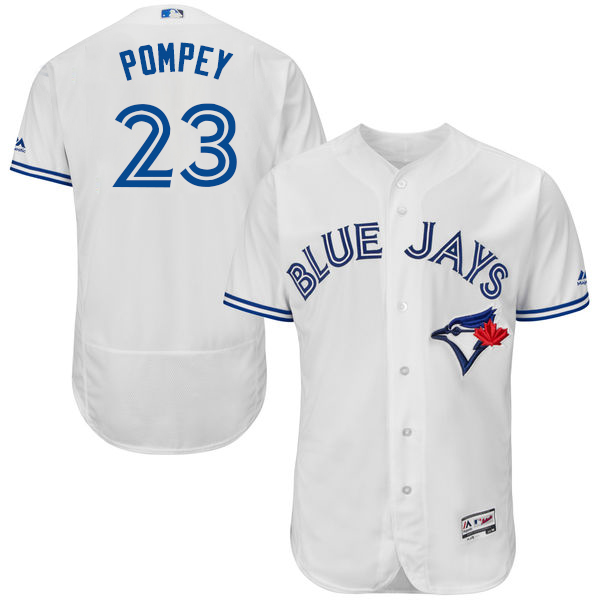 Men's Toronto Blue Jays #23 Dalton Pompey White Home 2016 Flexbase Majestic Baseball Jersey