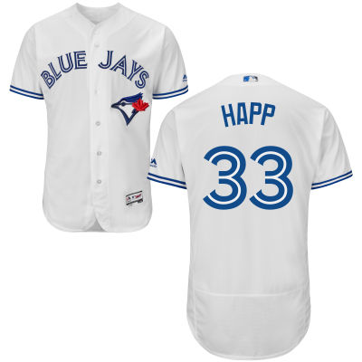 Men's Toronto Blue Jays #33 J. A. Happ White Home 2016 Flexbase Majestic Baseball Jersey
