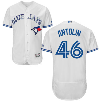 Men's Toronto Blue Jays #46 Dustin Antolin White Home 2016 Flexbase Majestic Baseball Jersey