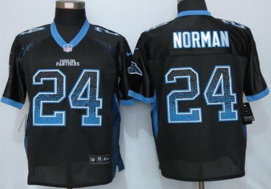 Men's Carolina Panthers #24 Josh Norman Black Drift Fashion NFL Nike Elite Jersey