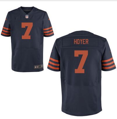 Men's Chicago Bears #7 Brian Hoyer Navy Blue With Orange Alternate NFL Nike Elite Jersey