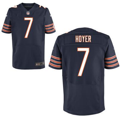 Men's Chicago Bears #7 Brian Hoyer Navy Blue Tean Cikir NFL Nike Elite Jersey