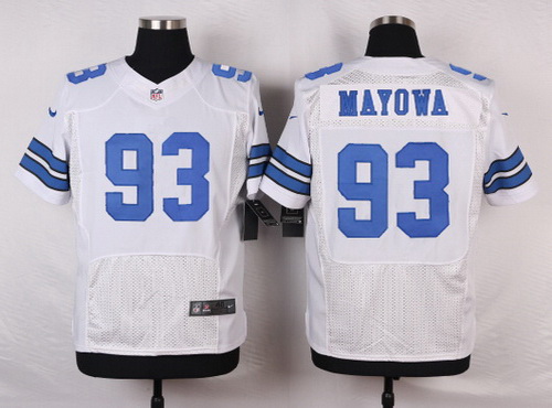 Men's Dallas Cowboys #93 Benson Mayowa White Road NFL Nike Elite Jersey