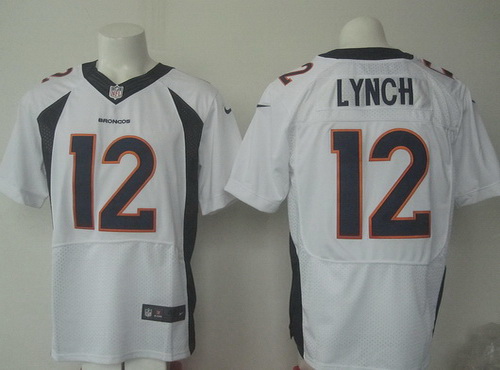 Men's Denver Broncos #12 Paxton Lynch White Road NFL Nike Elite Jersey