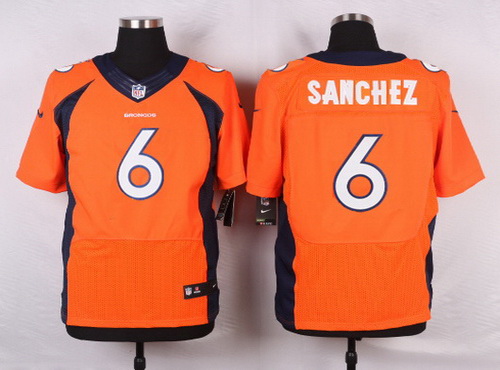 Men's Denver Broncos #6 Mark Sanchez Orange Team Color NFL Nike Elite Jersey