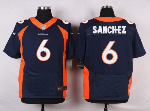 Men's Denver Broncos #6 Mark Sanchez Navy Blue Alternate NFL Nike Elite Jersey