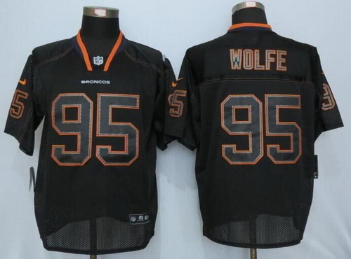 Men's Denver Broncos #95 Derek Wolfe Lights Out Black NFL Nike Elite Jersey