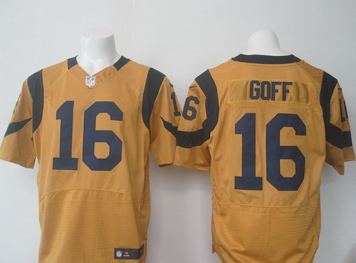 Men's Los Angeles Rams #16 Jared Goff Nike Gold Color Rush 2015 NFL Elite Jersey