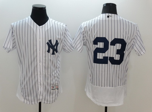 Men's New York Yankees #23 Don Mattingly Retired White 2016 Flexbase Majestic Baseball Jersey