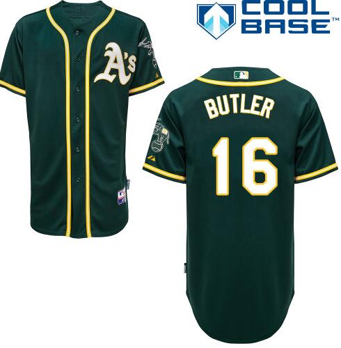 Men's Oakland Athletics #16 Billy Butler Green Cool Base Baseball Jersey