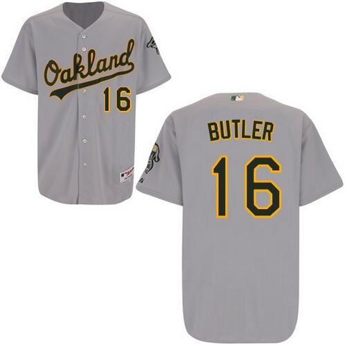 Men's Oakland Athletics #16 Billy Butler Gray Rod Cool Base Baseball Jersey