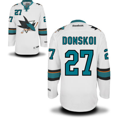 Men's San Jose Sharks #27 Joonas Donskoi White Away Hockey Jersey