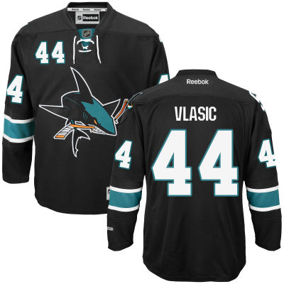 Men's San Jose Sharks #44 Marc-Edouard Vlasic Black Third Hockey Jersey