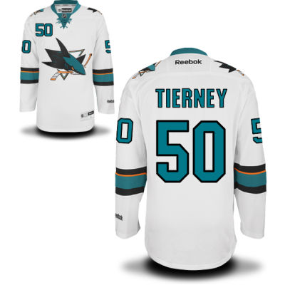 Men's San Jose Sharks #50 Chris Tierney White Away Hockey Jersey