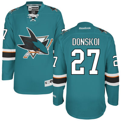 Men's San Jose Sharks #27 Joonas Donskoi Teal Green Home Jersey