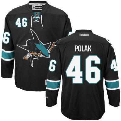 Men's San Jose Sharks #46 Roman Polak Black Third Hockey Jersey