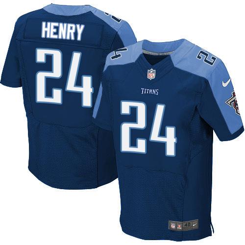 Nike Titans #24 Derrick Henry Navy Blue Alternate Men's Stitched NFL Elite Jersey