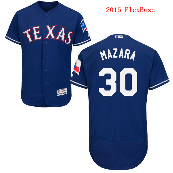 Men's Texas Rangers #30 Nomar Mazara Royal Blue 2016 Flexbase Majestic Baseball Jersey
