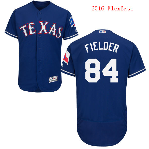 Men's Texas Rangers #84 Prince Fielder Royal Blue 2016 Flexbase Majestic Baseball Jersey