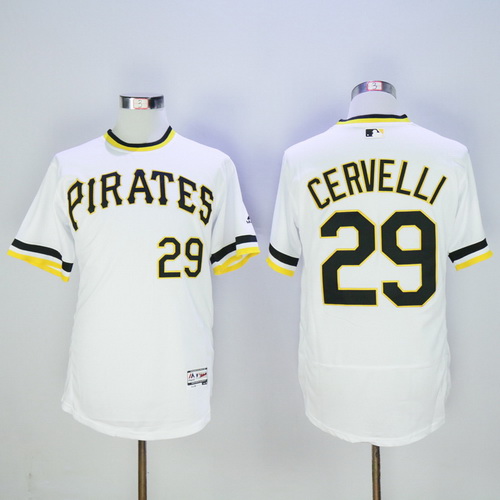 Men's Pittsburgh Pirates #29 Francisco Cervelli White Pullover 2016 Flexbase Majestic Baseball Jersey