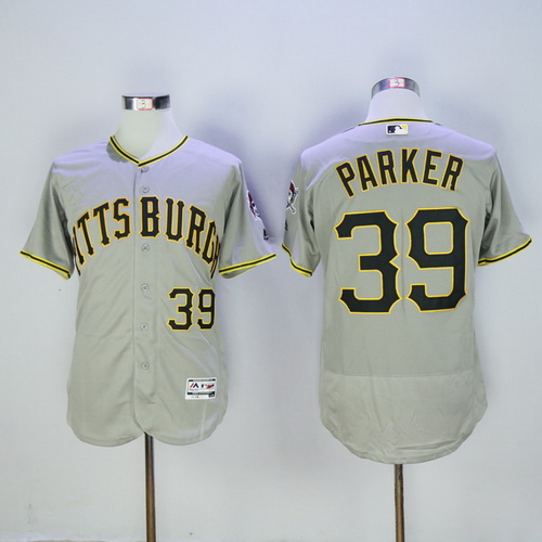 Men's Pittsburgh Pirates #39 Dave Parker Retired Gray Road 2016 Flexbase Majestic Baseball Jersey