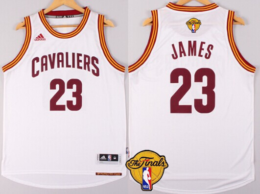 Men's Cleveland Cavaliers #23 LeBron James 2016 The NBA Finals Patch White Jersey